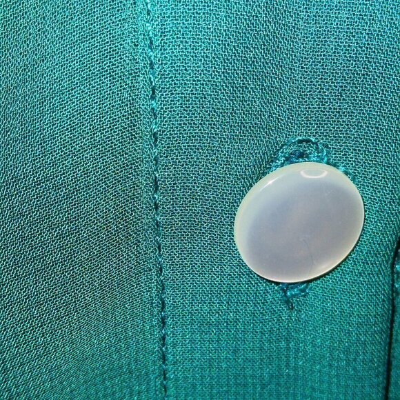 AMERICAN RAG CIE GREEN LONG SLEEVE MIDI DRESS W/ BEADED & PEARL COLLAR - SIZE S - Picture 4 of 6